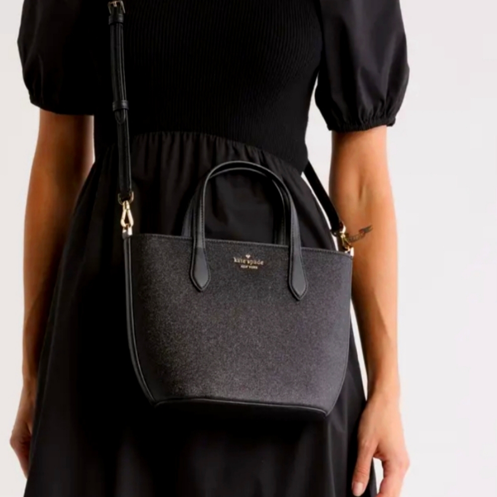 Kate Spade NY ♠️  Glimmer Leather Satchel In Black NWT
